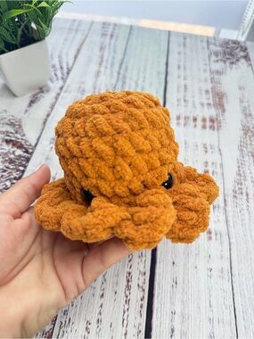 Handmade Rust Brown Crochet Octopus Amigurumi Plush